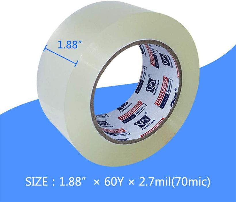 Heavy Duty Packing Tape Clear, 2.7 mil, 1.88 inch x 60 Yards, Ultra Strong